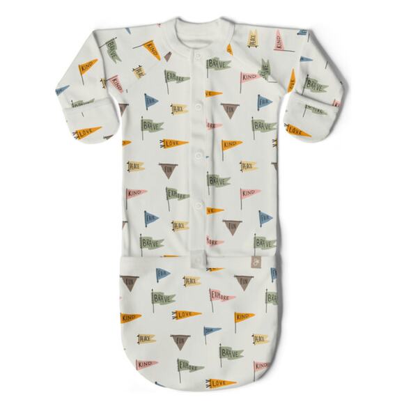 Goumi Kids 24 Hour Convertible sleeper Baby Gown Newborn NWT Affirmations - Picture 1 of 2